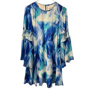 Calvin Klein Watercolor Blue  Dress Sz 4 women A-line dress